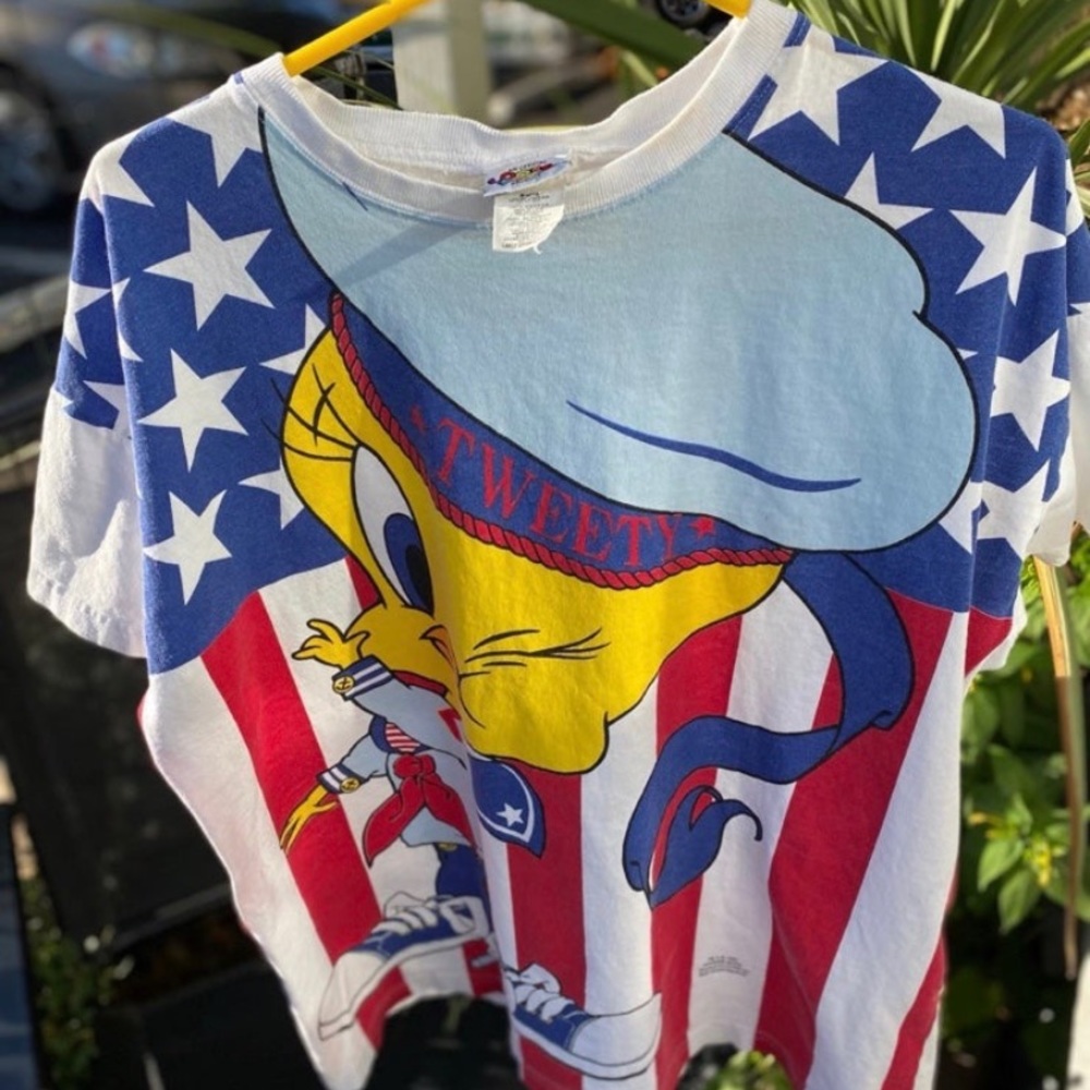 1995 Tweet Bird American Flag Tee